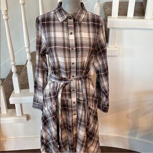Mexx Plaid Flannel Midi Shirt- Dress M